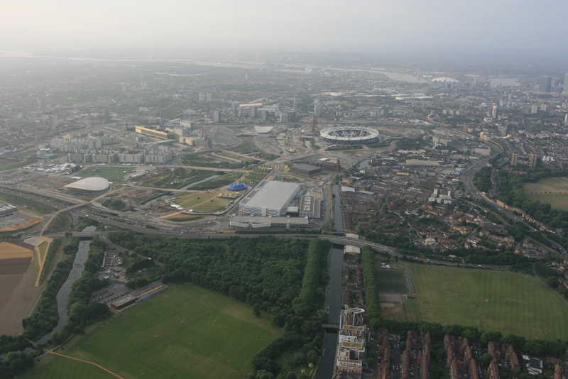 The 2012 Olympic site at&nbsp;Stratford&nbsp;in&nbsp;London&nbsp;aerial view